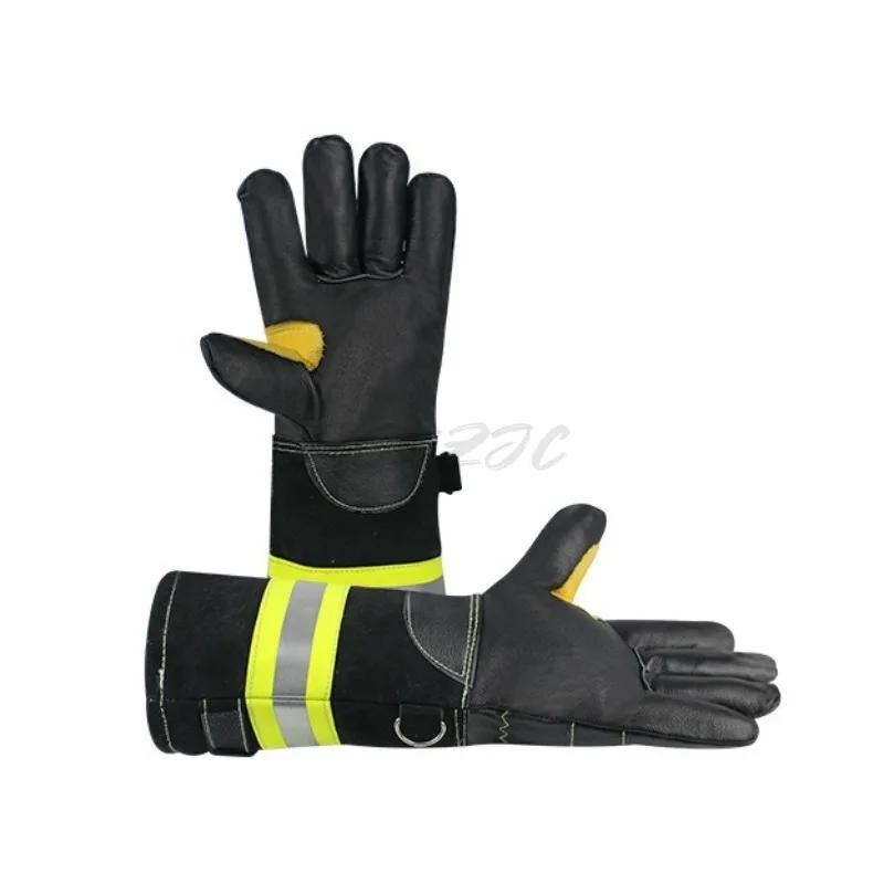 Outdoor Gloves Leather Waterproof Thermal Insulation High Temperature Protection Fire Fighting and Rescue Gloves