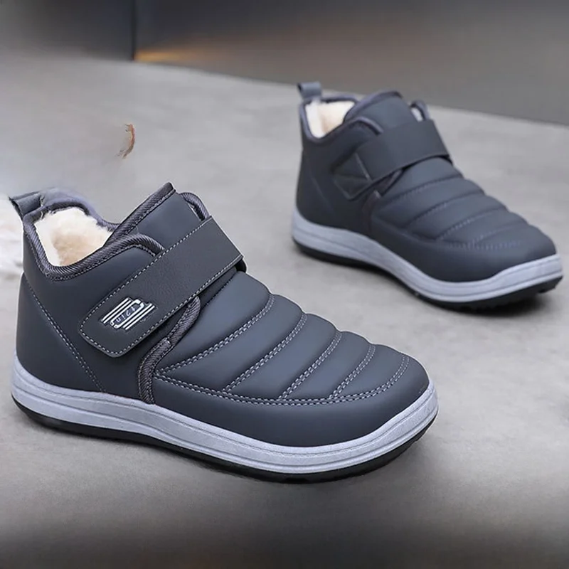 

Men's Cotton oes Winter New Sle Thiened Warm Waterproof Non-slip Magic Tape Middle-aged And ly Men's Boot