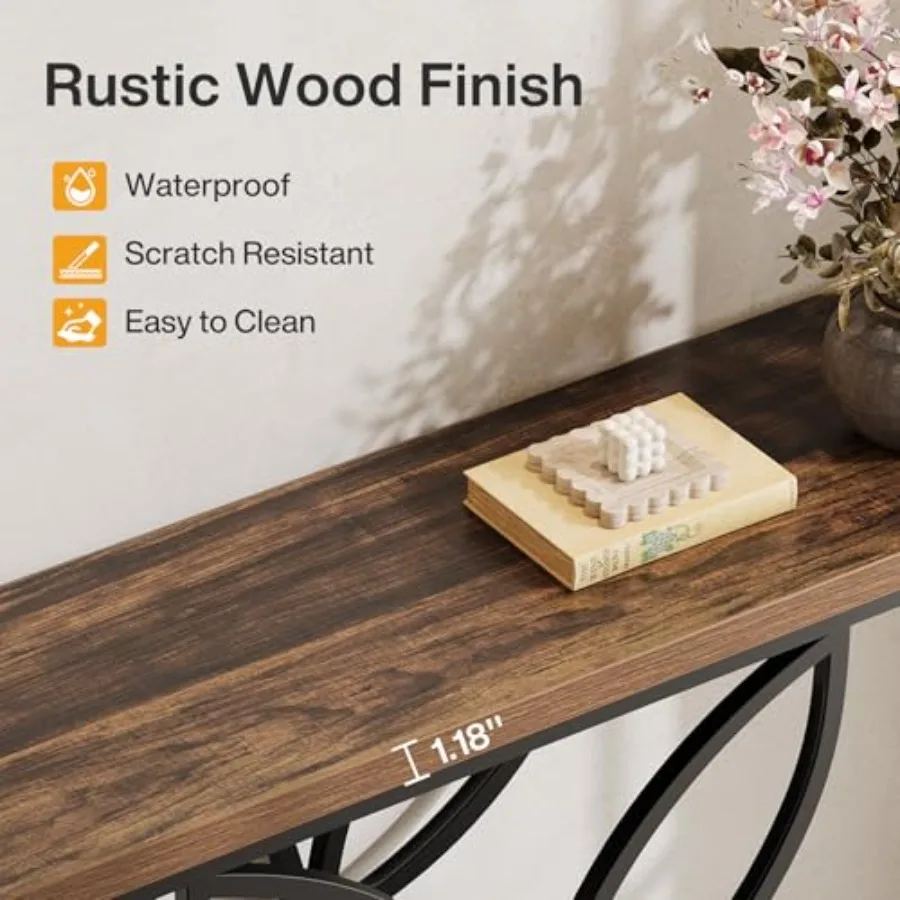 طاولة وحدة التحكم الصناعية للمدخل مقاس 47 بوصة مع طاولة أريكة بقاعدة معدنية فريدة من نوعها على شكل فراشة لغرفة المعيشة #6