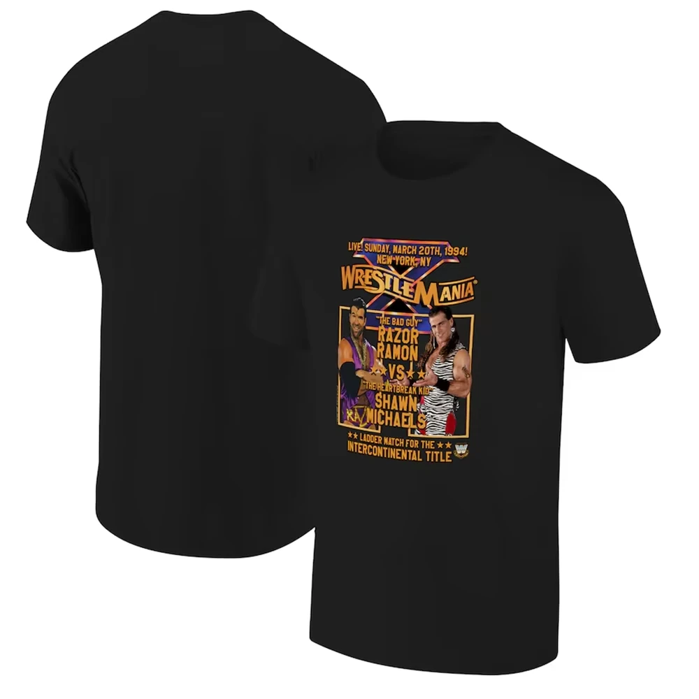 

Эксклюзивно лета 2025! Мужская футболка с принтом WrestleMania 94, Relive Razor Ramon Vs Shawn Michaels Intercontinental Title Duel!