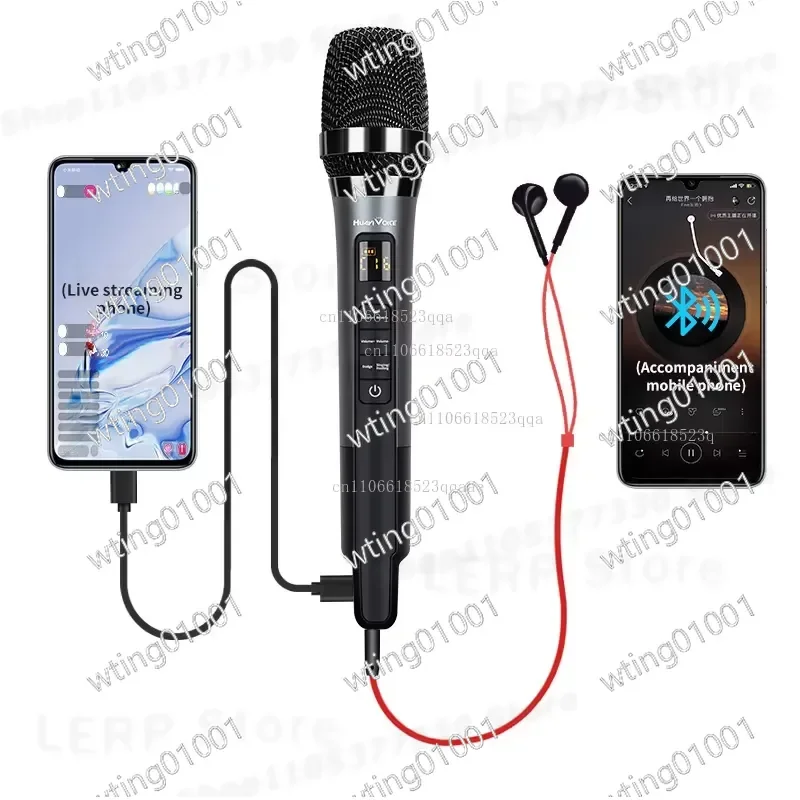 for KTV Vocal Mic with Heart Design Built in Sound Card for Home Outdoor Karaoke Singing Directional Audio Capture All in One