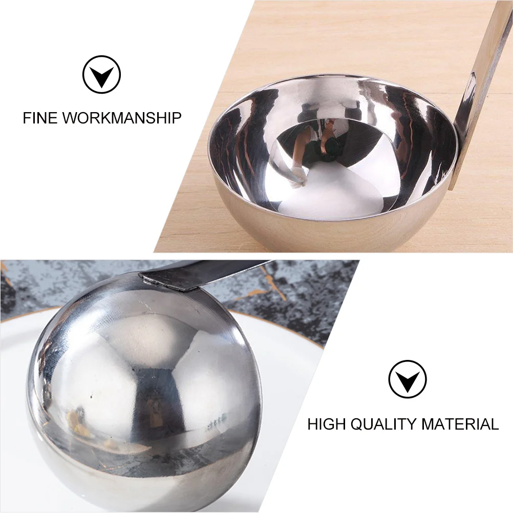 

1Pcs Stainless Steel Long Handle Ounce Spoon Kitchen Tool Pouring Hook Cooking Spoon for Sauce Soup Gravy Stew