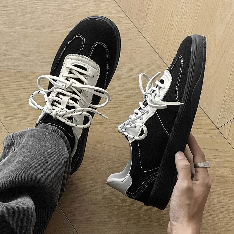 

New Shoes for Men Casual Shoes Youth Street Cool Flat Skateboard Shoes Suede Leather Sneaker