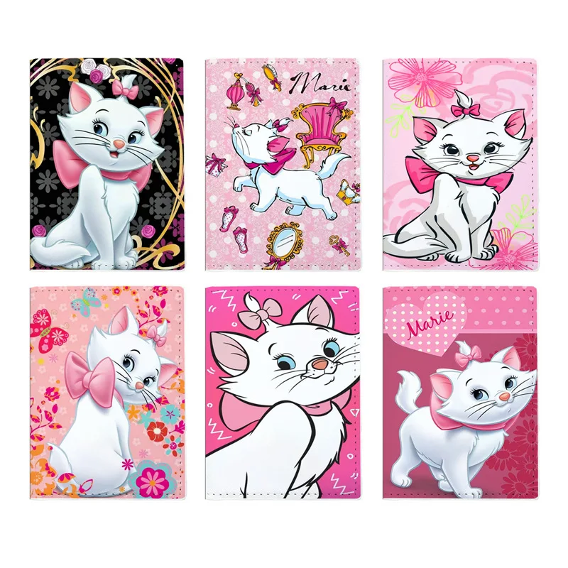 PU Passport Holder Anime Disney Marie Cat Ticket Passport Covers Travel Passport Protective Cover Id Holder Travel Accessories