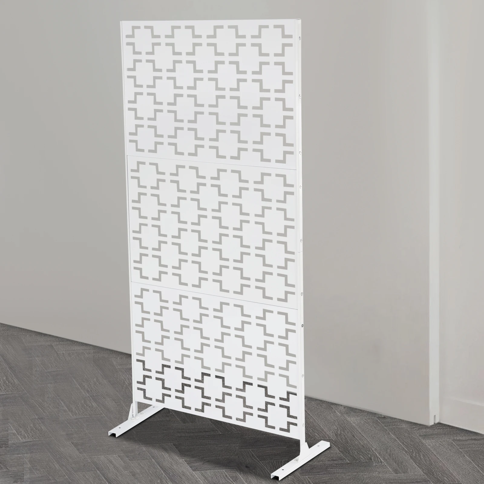 6.2피트 높이 프라이버시 스크린 야외 장식, 발코니, 테라스, 정원, 테라스용 패널 화분 벽 금속 울타리 패널