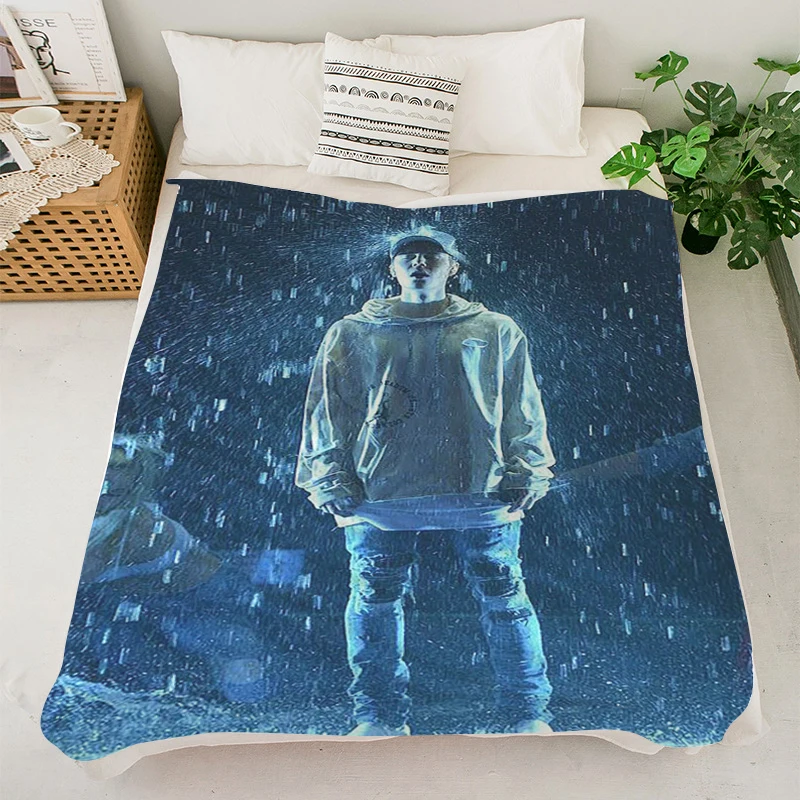 Custom Blanket S-Justin Biebers Anime Blankets Microfiber Bedding King Size Blanket Fluffy Soft Blankets Warm Nap Blanket Downy