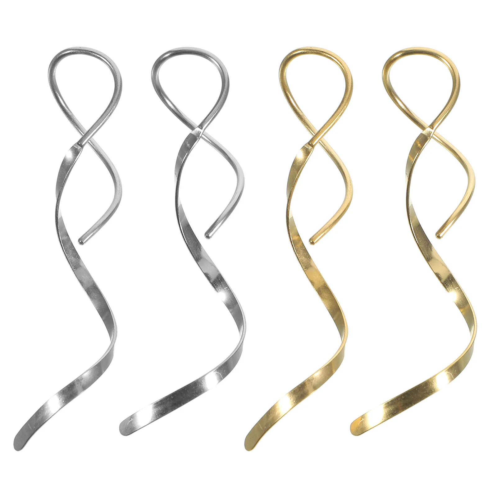 

Spiral Threader Earrings For Women Stainless Steel Long Dangle Wire Earrings Minimalist Trendy Pull Through Jewelry