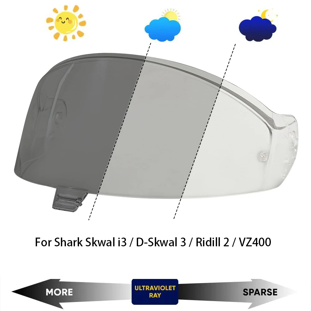 

For Shark Skwal i3 D-Skwal 3 Ridill 2 VZ400 Helmet Photochromic Visor Face Motorcycle Helmet Shield Lens