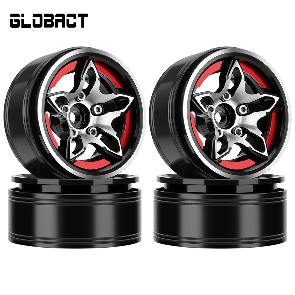 

GLOBACT 1.9inch Beadlock Wheel Aluminium 5-Spoke Wheel Rims for Axial SCX10 TRX4 TRX6 VS4-10 RC4WD 1/10 RC Crawler Upgrade