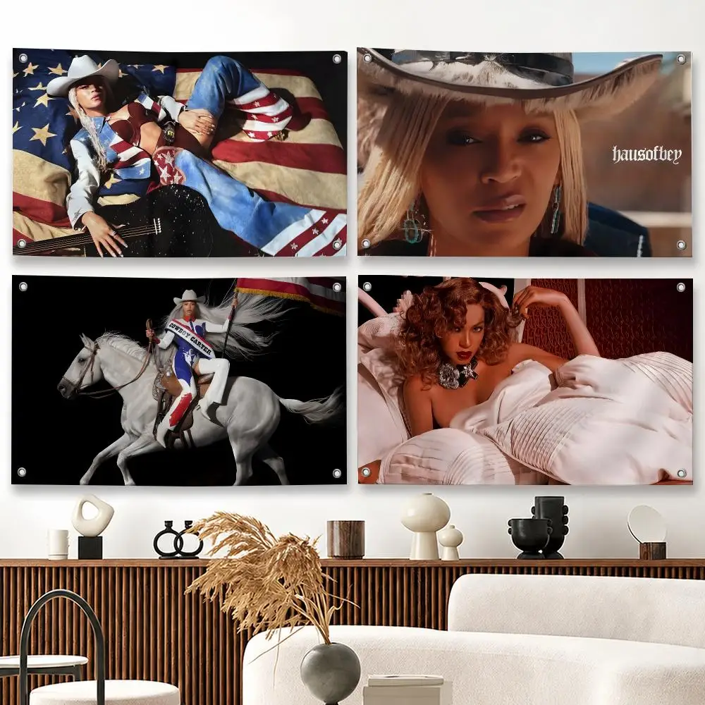Singer B-Beyonce Flags Decoration Outdoor Picnic Party Art Hanging Home Camping Party Banner