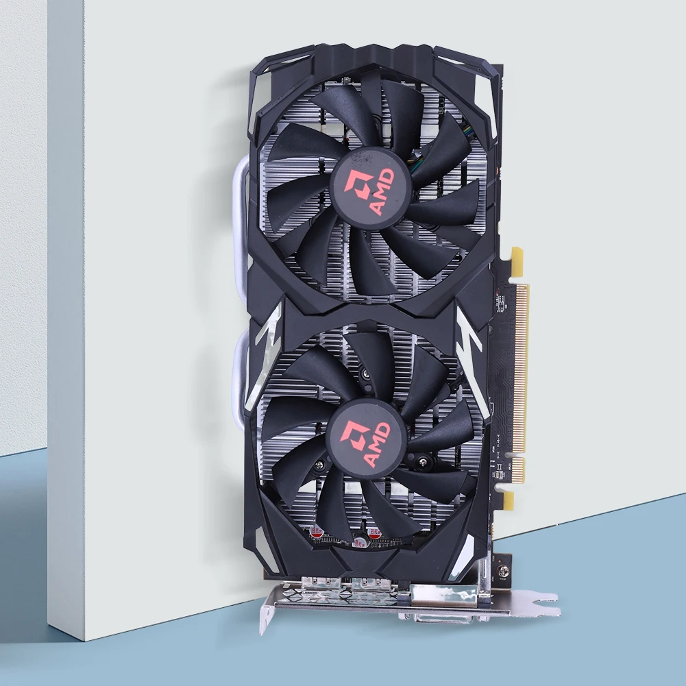 Placa gráfica RX580, 8GB, 2048SP, GDDR5, PCIE 3.0 com ventilador duplo, DP compatível com HDMI, DVI para escritório e jogos
