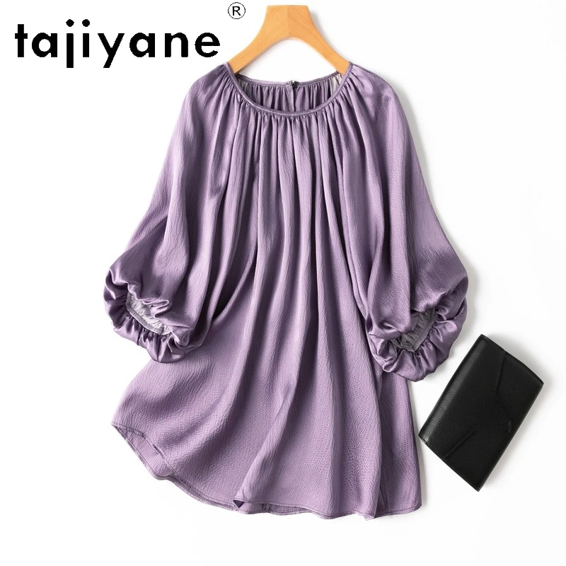 TAJIYANE 100% Mulberry Silk 20 Momme T Shirts for Woman Summer Women Clothing 2024 New Arrivals Tops Casuales Womens Топ Женский