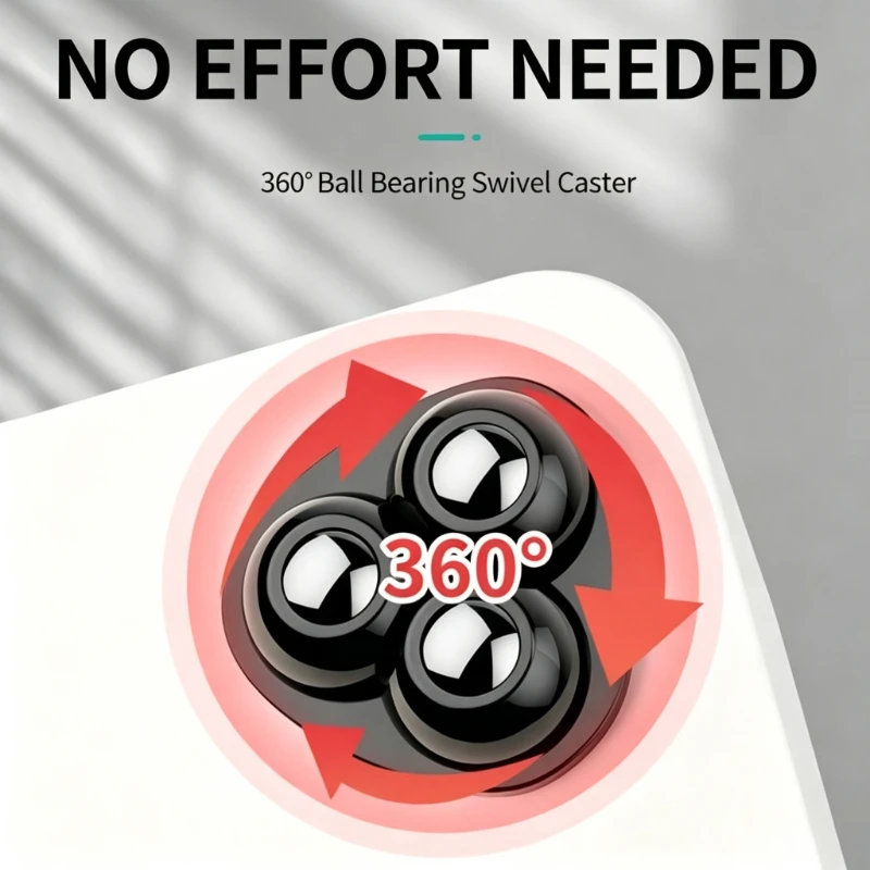 4Pcs Self Adhesive Ball Caster Wheels, Flat Sticky Furniture Casters, 20 LBS Load Capacity Each Wheel for Bucket Furniture