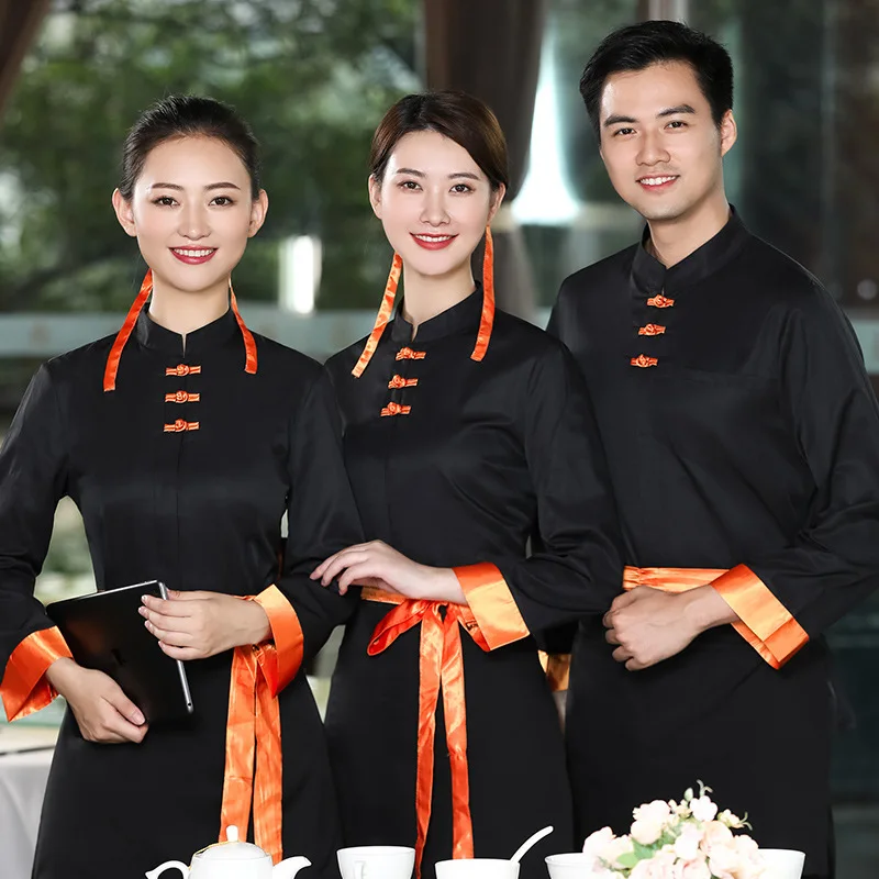 

Restaurant Waiter Workwear Autumn and Winter Female Work Clothes Long Sleeve Hot Pot Restaurant Chinese Restaurant Autumn and Wi