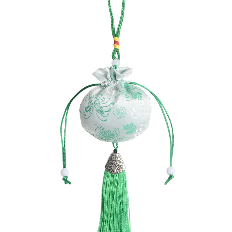 Sachet Empty Bag Chinese Style Jewelry Storage Bag Chrysanthemum Pattern Embroidery Sachet Lucky Tassel Drawstring Bag