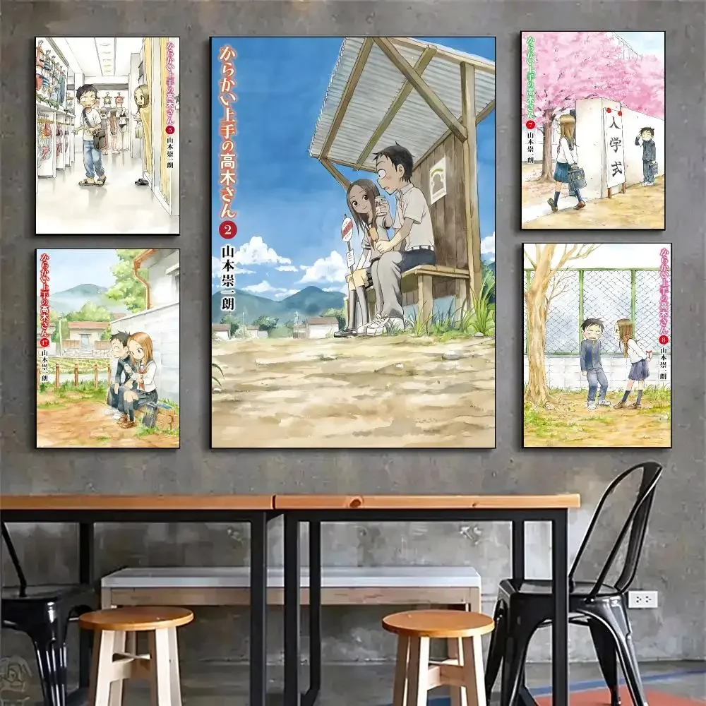 anime Teasing Master Takagi‑san Poster Poster HD Printing Vintage Luxe Home Decor Wall Art for the Living Rooms Entryways Gift