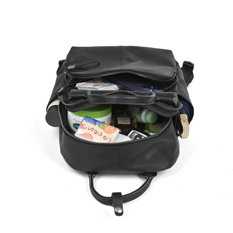 LD-Leather backpack for men and women, top layer cowhide computer bag, business and leisure travel backpack