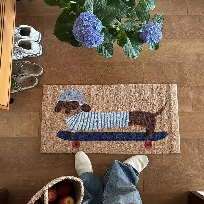 

PVC Dachshund Doormat Cuttable House Entrance Welcome Mat Rug Carpet Anti Dust Pad Outdoor Aesthetic Home Room Decor 40x80cm