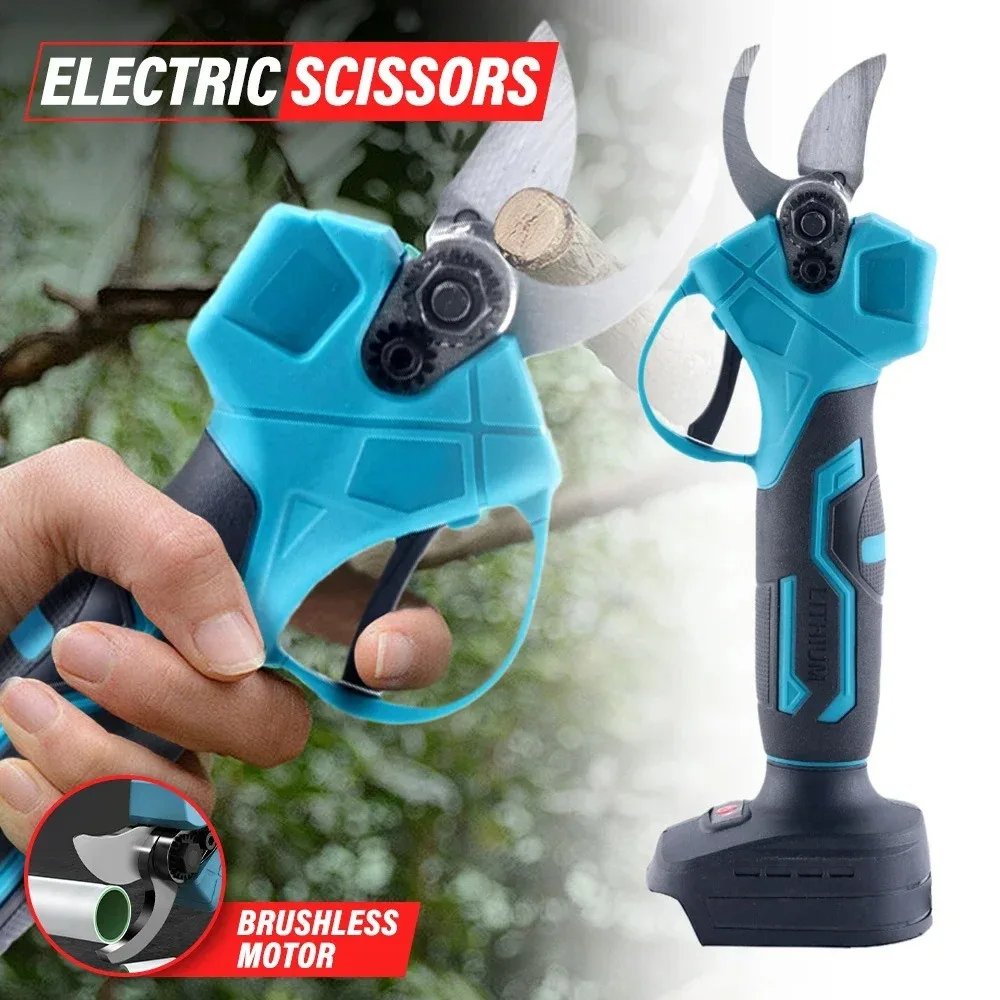 30MM Cordless Brushless Electric Pruning Shear Tree Bonsai Pruner Branches Cutter Power Tool For Makita 18V Battery(No Battery)