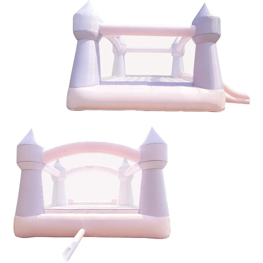 Party Castle Daydreamer Cotton Candy Bounce House [sans souffleur], 16,4 pi de longueur x 13,1 pi de largeur x 9,3 pi de hauteur, panier de basket-ball, pastel tendance