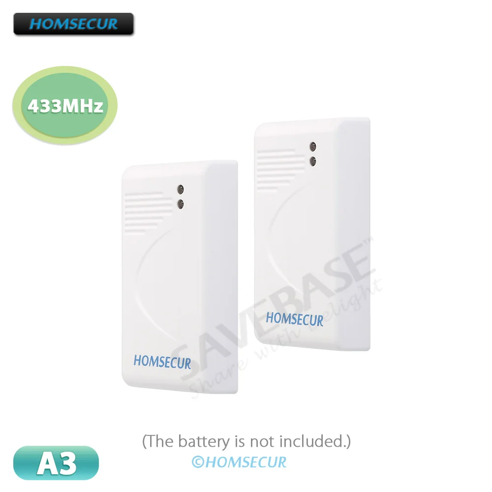 2Pcs 433MHz Wireless Glass Break Sensors Detectors A3 for HOMSECUR 4G Tuya WIFI GSM Home Security Burglar Alarm System