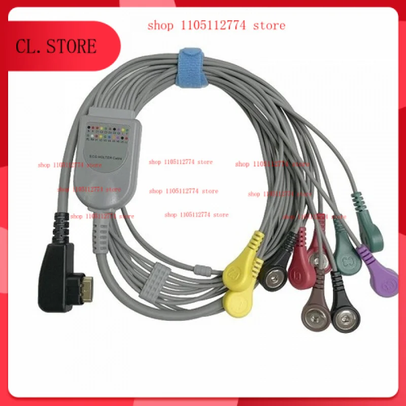 

1PC New for Holter 10 Leads ECG Cable Leadwire Snap Plugs Compatible DMS300-4A