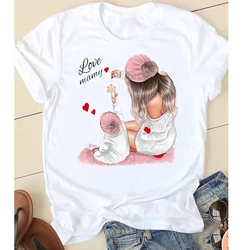 Sweet Love Mother Mama Mom Streetwear Fashion Girls T-Shirts Harajuku Clothes Short Sleeve Summer Tees Casual Female O-Neck Tops