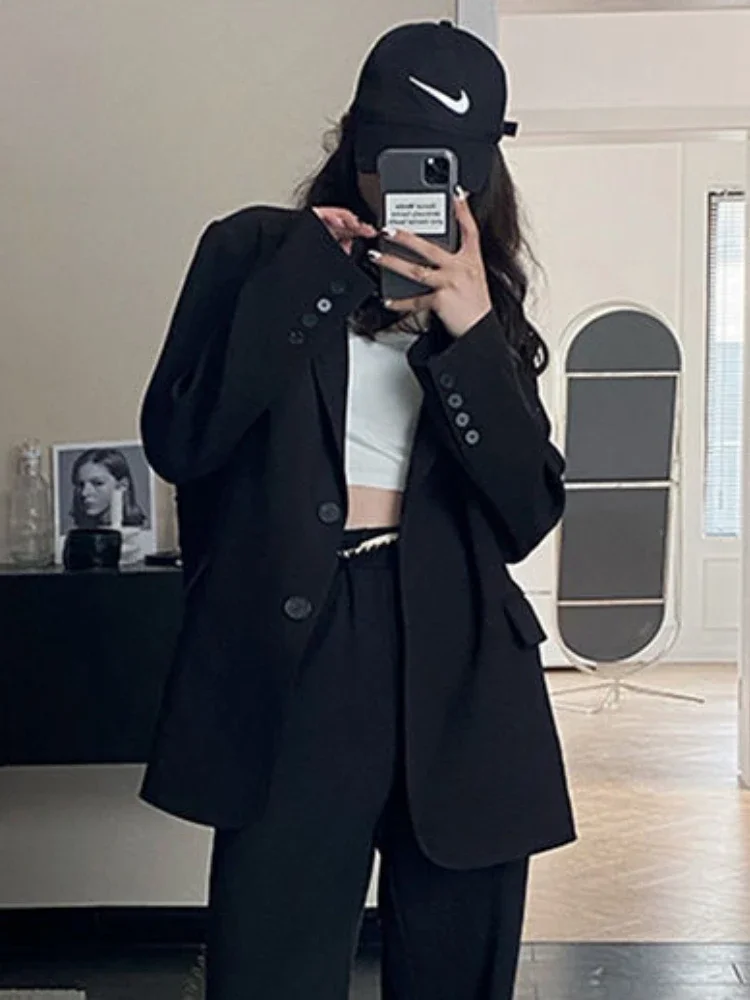 Blazers Women Basic All-match Simple Gentle Cool OL Casual Loose Streetwear Ulzzang Stylish Retro Female Aesthetic College Mujer