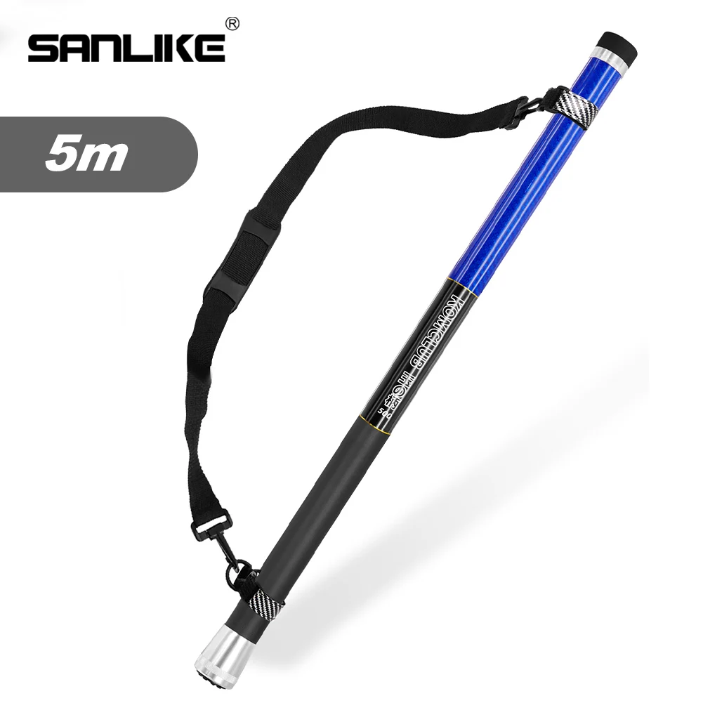 

SANLIKE 5m 6m Blue Black Folding Telescopic Fibreglass Freshwater Saltwater Fishing Landing Net Rod Portable Fishing Tools