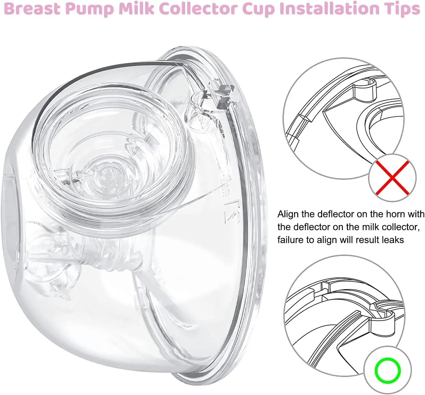 Wearable Breast Pump Milk Collector Cup Accessories, Breast Pump Milk Collector Compatible with S9/S10/S12 24MM/27MM Breast Pump