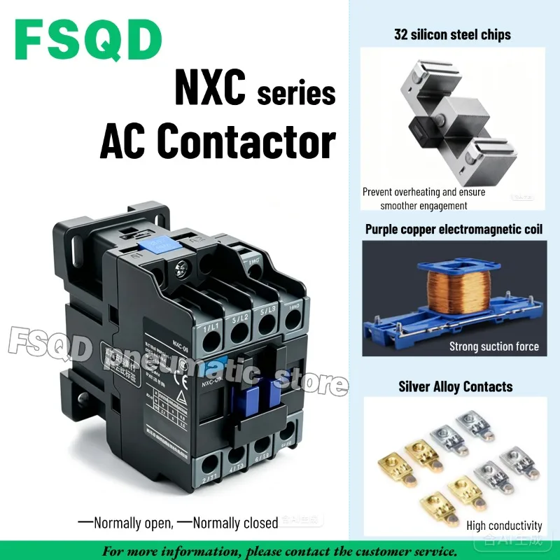 NXC-85 NXC-100 NXC-120 NXC-160 NXC-185 NXC-225 NXC-265 330 400 Normally open and Normally closed NXC series AC Contactor