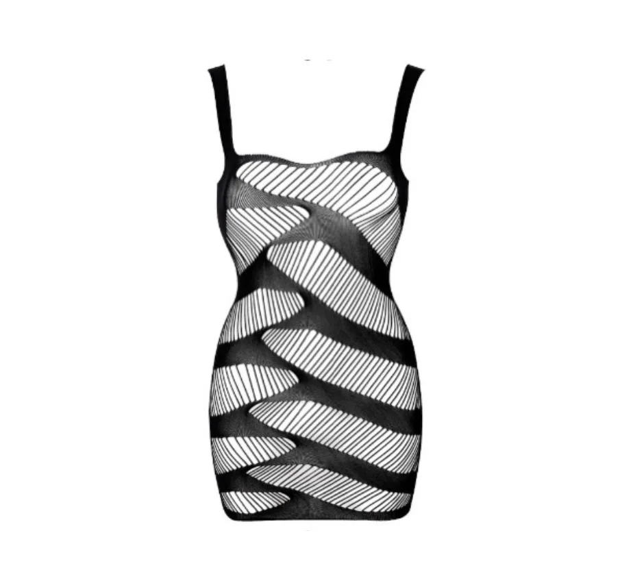 

Sexy Lingerie Set with Stockings, Open Crotch, See-Through Hollow-Out Uniform, Jumpsuit, High Elasticity Set, Plus Size Set