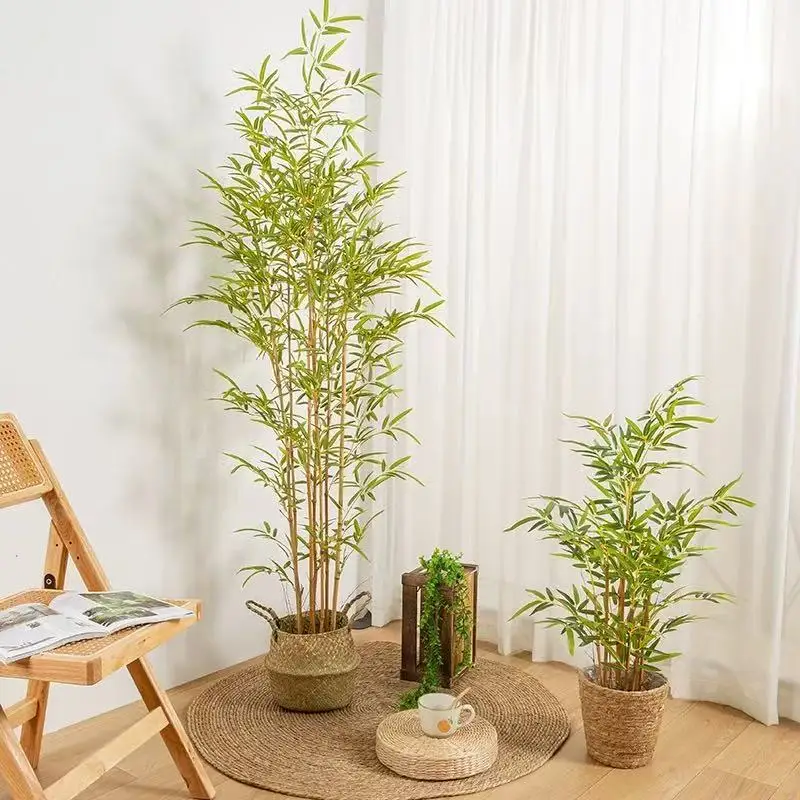 

Bamboo Tree Artificial , Artificial Bamboo Tree with Real Trunk and Lifelike Leaves, Faux Bamboo Plants for Home Decor Indoor