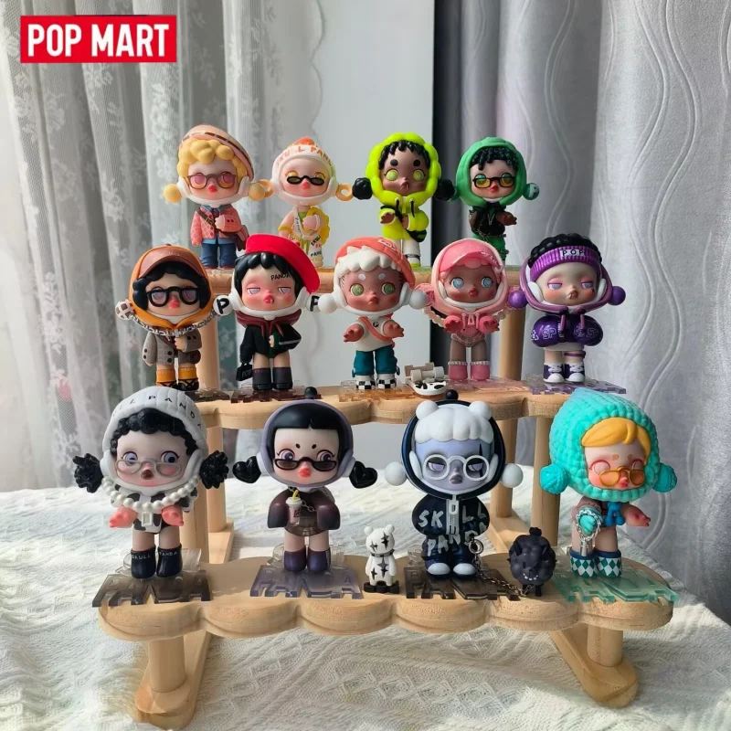POPMART-caja ciega de juguete auténtica, serie Kawaii Skullpanda HYPE Panda, figuras coleccionables de Anime, modelo de adorno de escritorio, juguete para regalo