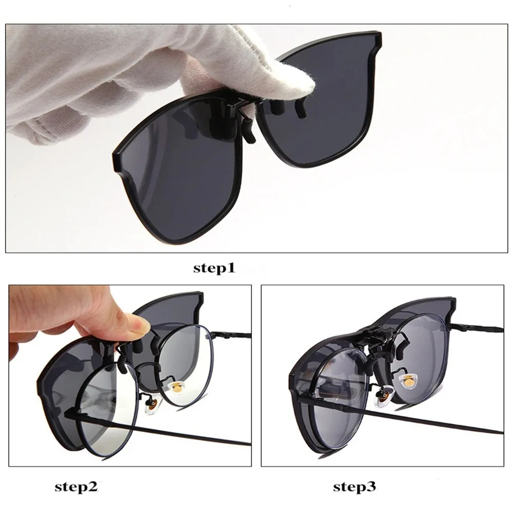 Polarized Clip On Sunglasses Men Women Photochromic Car Driver Goggles Night Vision Glasses Anti Glare Vintage Eyeglasses