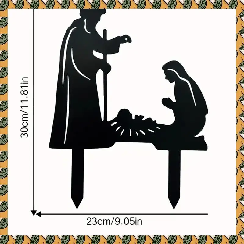 

Nativity Scene Silhouette Nativity Figurines Set Christmas Nativity Ornament Nativity Holy Family For Fence Patio Black D