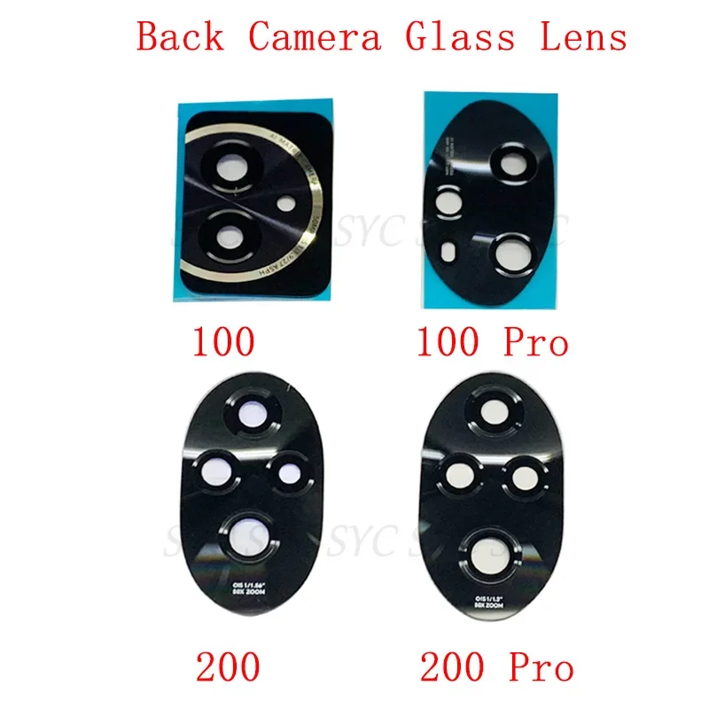 10Pcs Back Camera Lens Glass For Honor 100 Pro 200 Pro Rear Camera Glass Lens Repair Parts