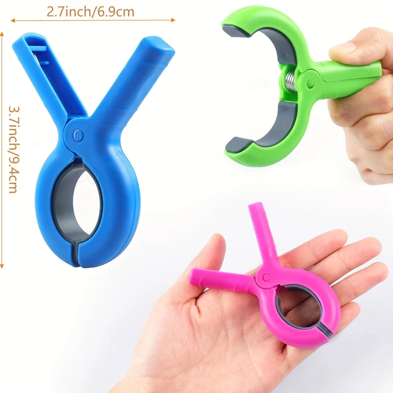 Sac de rangement inclus, 4/8 pièces grandes pinces à serviettes de plage pour chaises de plage/piscine/cruise, robustes, épingles à linge, coupe-vent