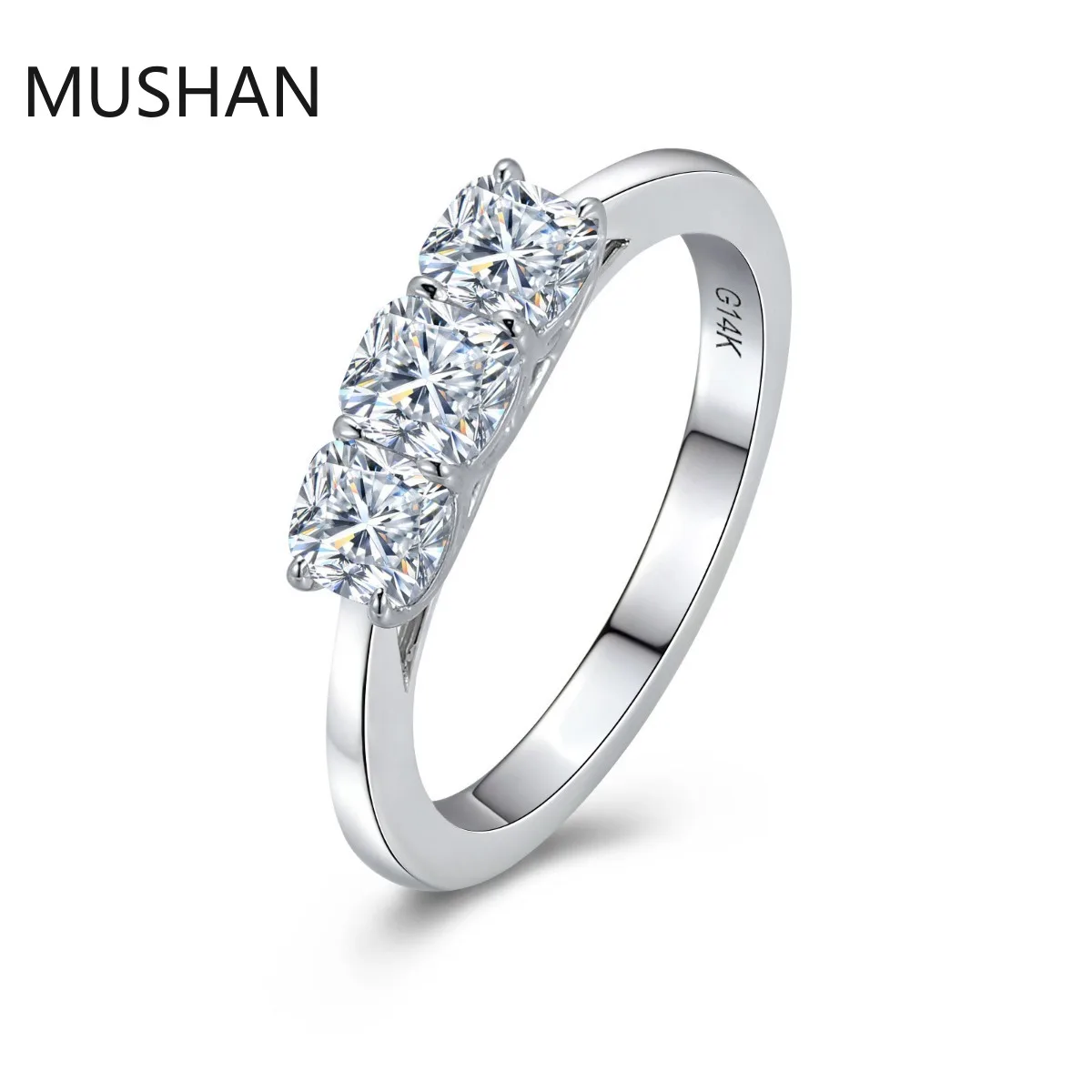 MUSHAN Luxury Custom 14K 18K Gold Rings Band Jewelry With Moissanite Diamond Lab Grown Gemstones Diamond Wedding Ring For Women