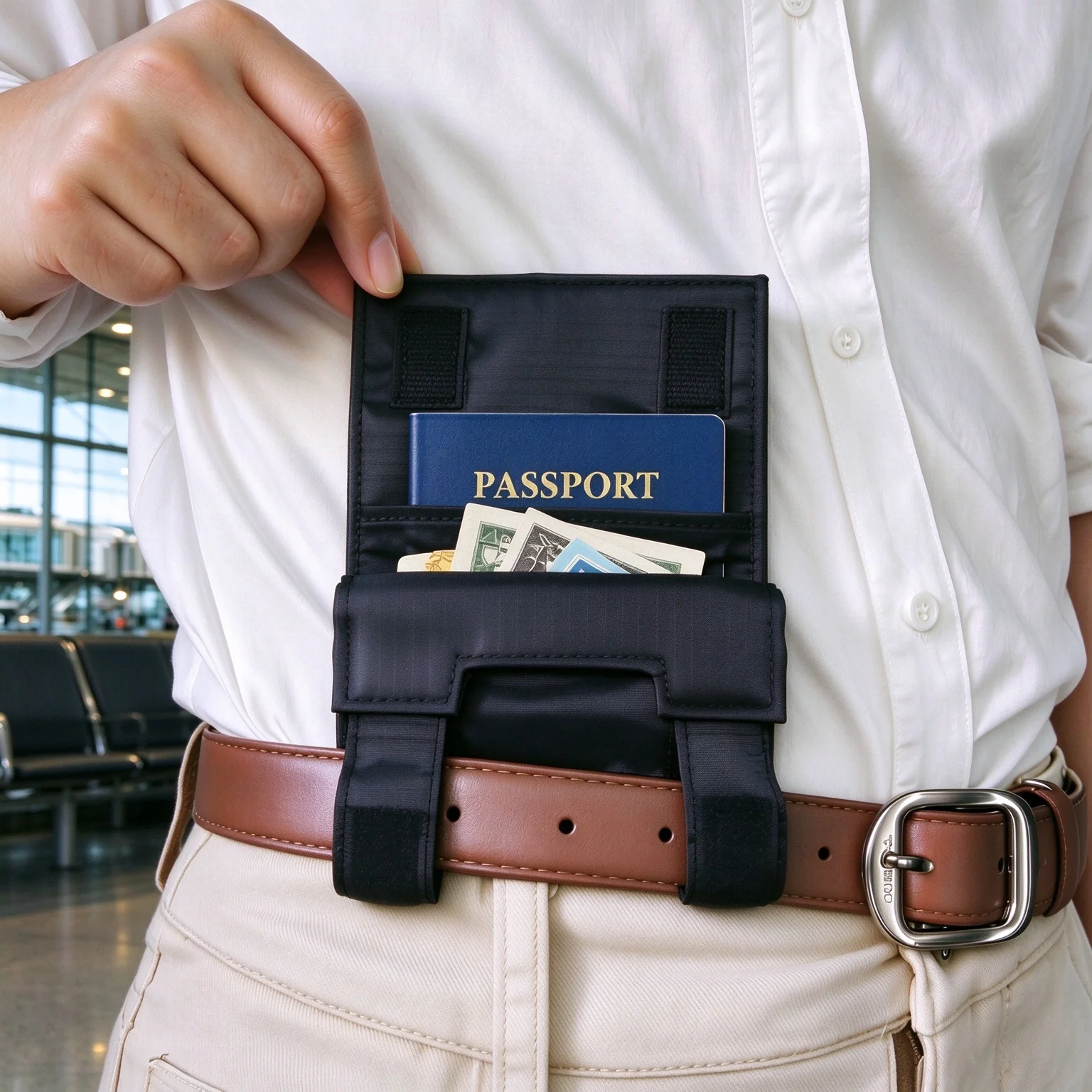 Travel Hidden Money Belt Waist Pack Anti-theft Passport Holder Wallet Pouch for Men Women Outdoor Hiking Camping Accessories