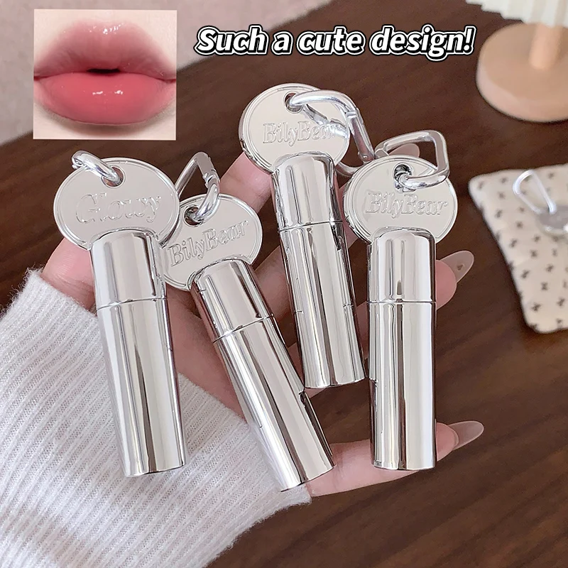 Carry cute key lip gloss with you (water gloss mirror, moisturizing and suitable for gatherings in autumn and winter)