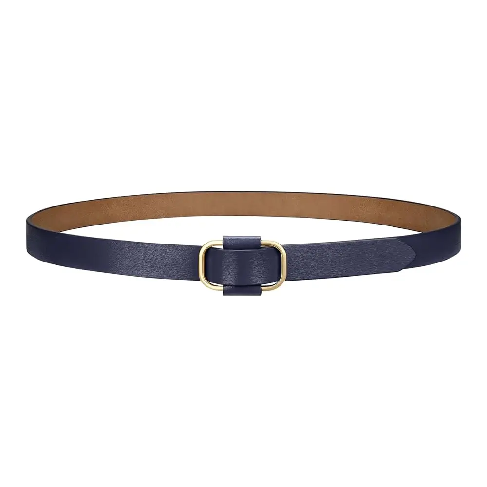 

Women Leather Belts for Jeans Pants Fashion Gold Square Buckle Belt Ladies Dresses Casual Waist Belt
