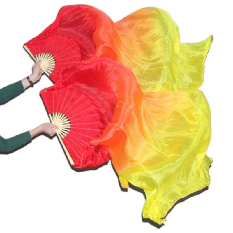 100% Pure Natural Silk Fan Veils for Women Belly Dancing Performance Fan Belly Dance Costumes Girl's Accessories Fans