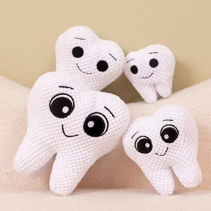 Cute imitation tooth plush toy cute white tooth plush soft pillow funny sofa cushion decoration children's gifts