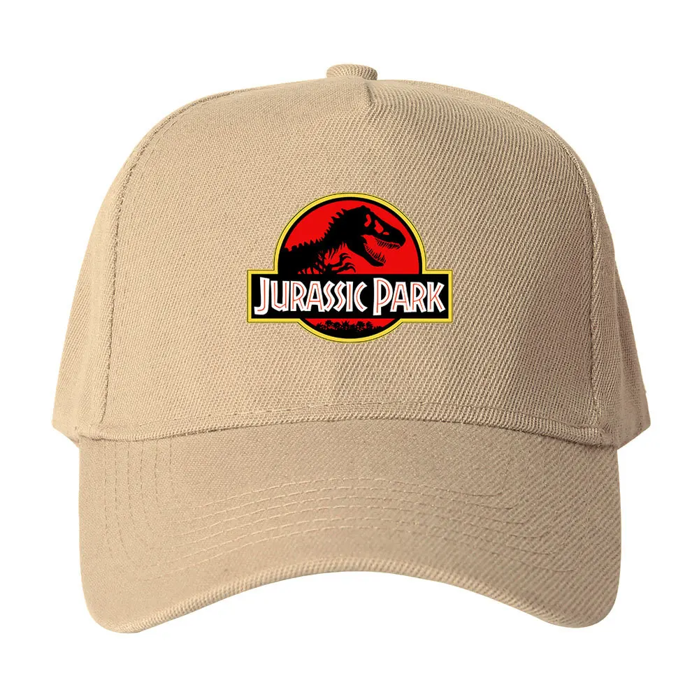 ジュラシックパークレトロネオンピンクロゴ野球帽ファッションユーズド加工綿帽子男性女性屋外夏のギフトキャップ帽子