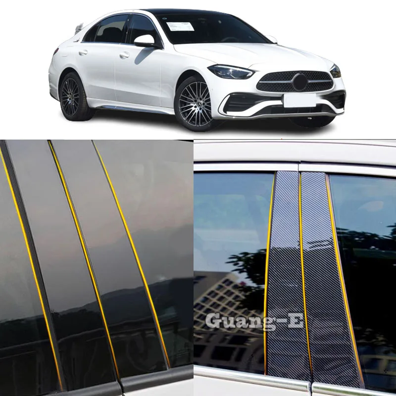 

Car PC Material Pillar Post Cover Door Trim Window Molding Stickers Plate Accessories For Mercedes Benz C-Class W206 2022-2025