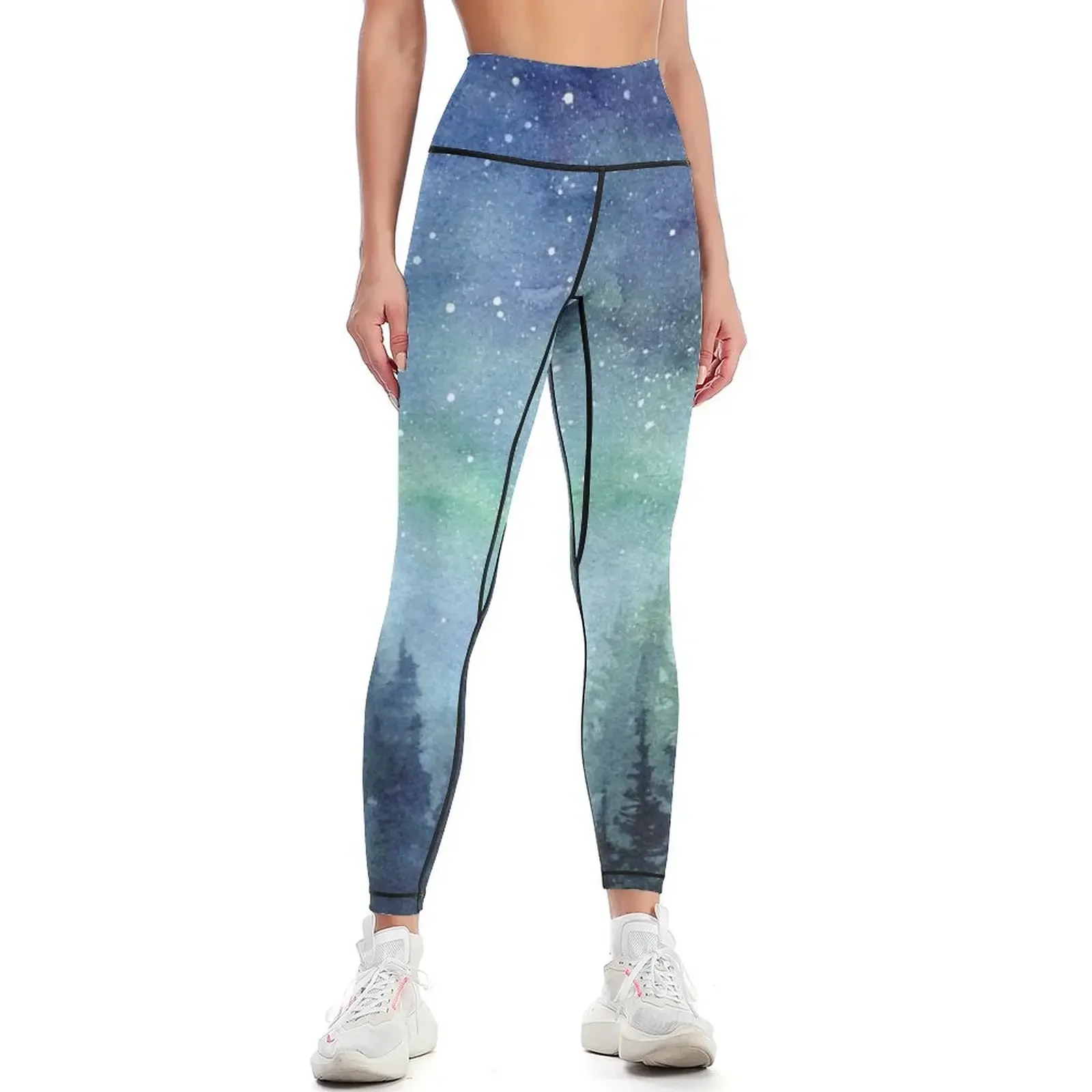 

Galaxy Northern Lights Leggings Fitness woman legging gym sport pants Clothing fitness Womens Leggings