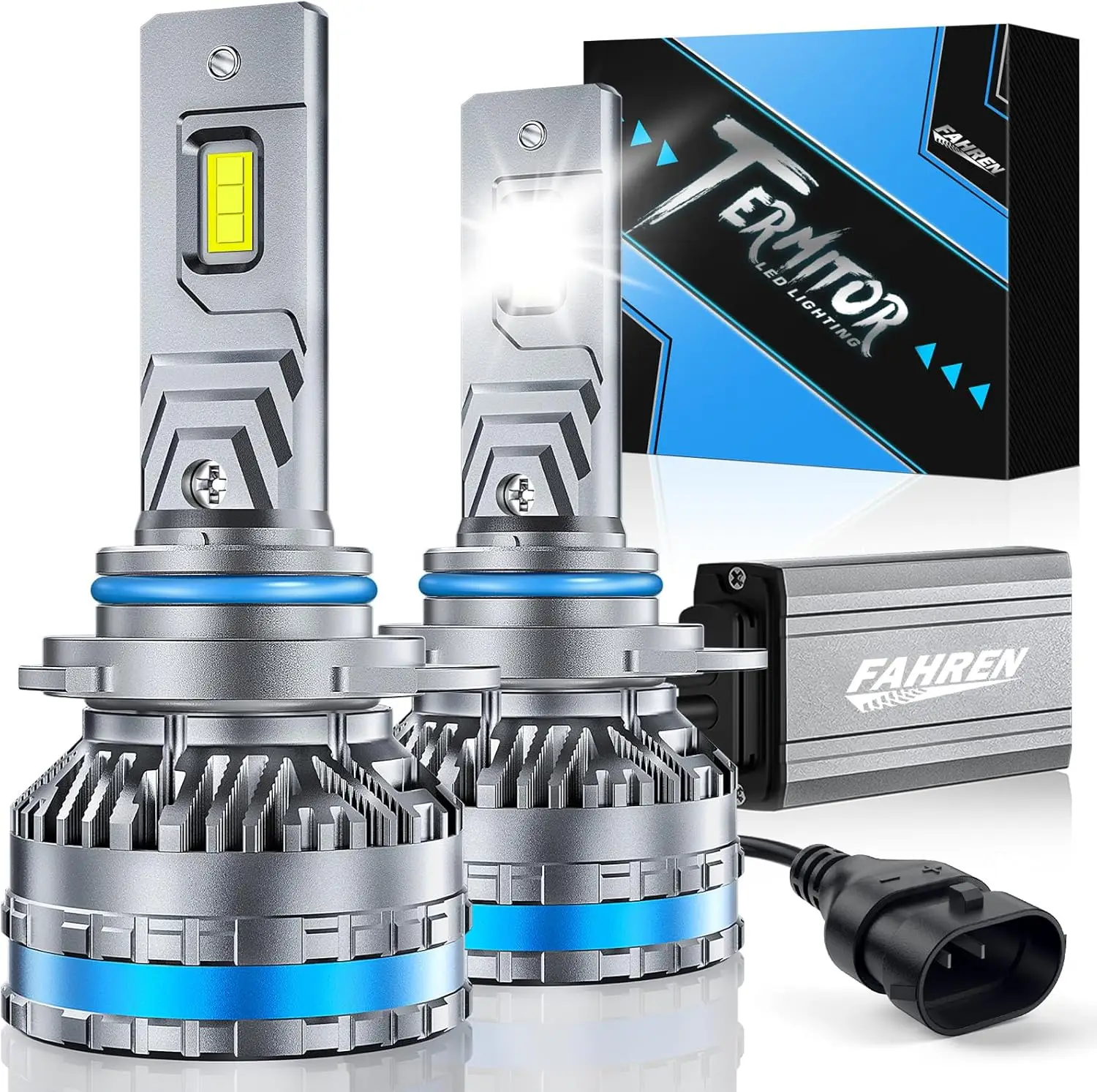 

FAHREN 2PCS 9012 Hir2 LED CANBUS Bulbs,Upgraded 90000LM Fog Lighting Bulb with fan,120W 6500K Cool White IP68 Waterproof