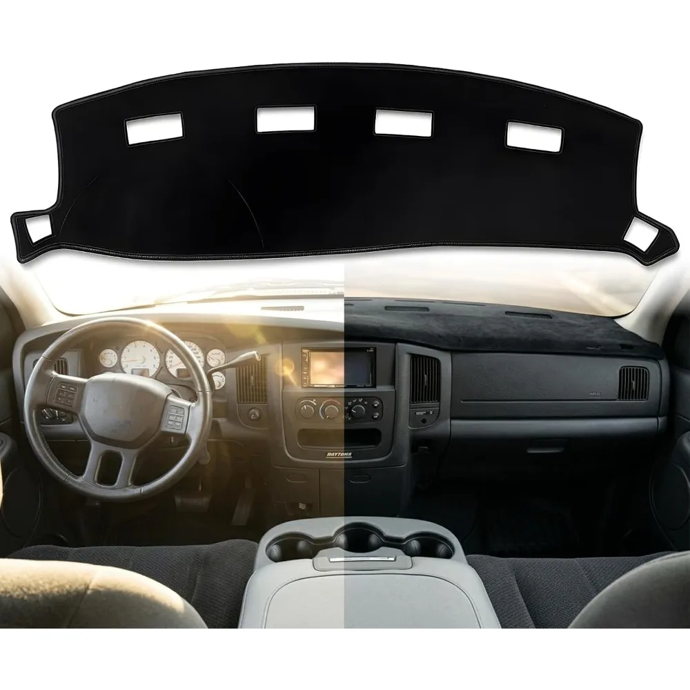 CNZKO Suede Dashboard Cover fit for 2002-2005 Dodge Ram 1500,2003-2005 Dodge Ram 2500/3500 Dash Cover Nonslip Dash Mat Pad
