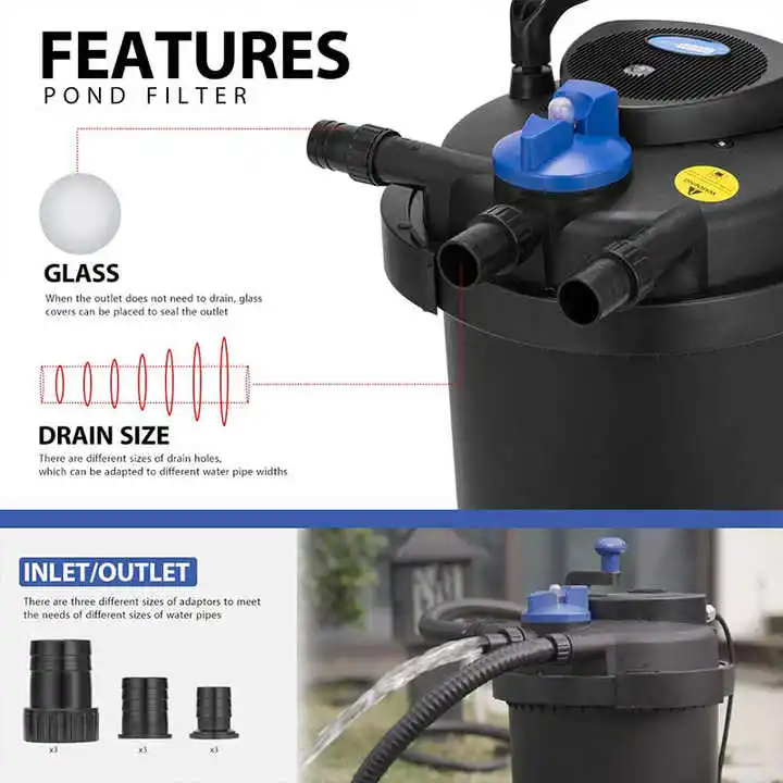 TLF الشركة المصنعة للأصل التجاري عالية الجودة مضخة تصفية البركة معالجة المياه طبل الأسماك بركة كوي مضخة حيوية Prsure تصفية Sys